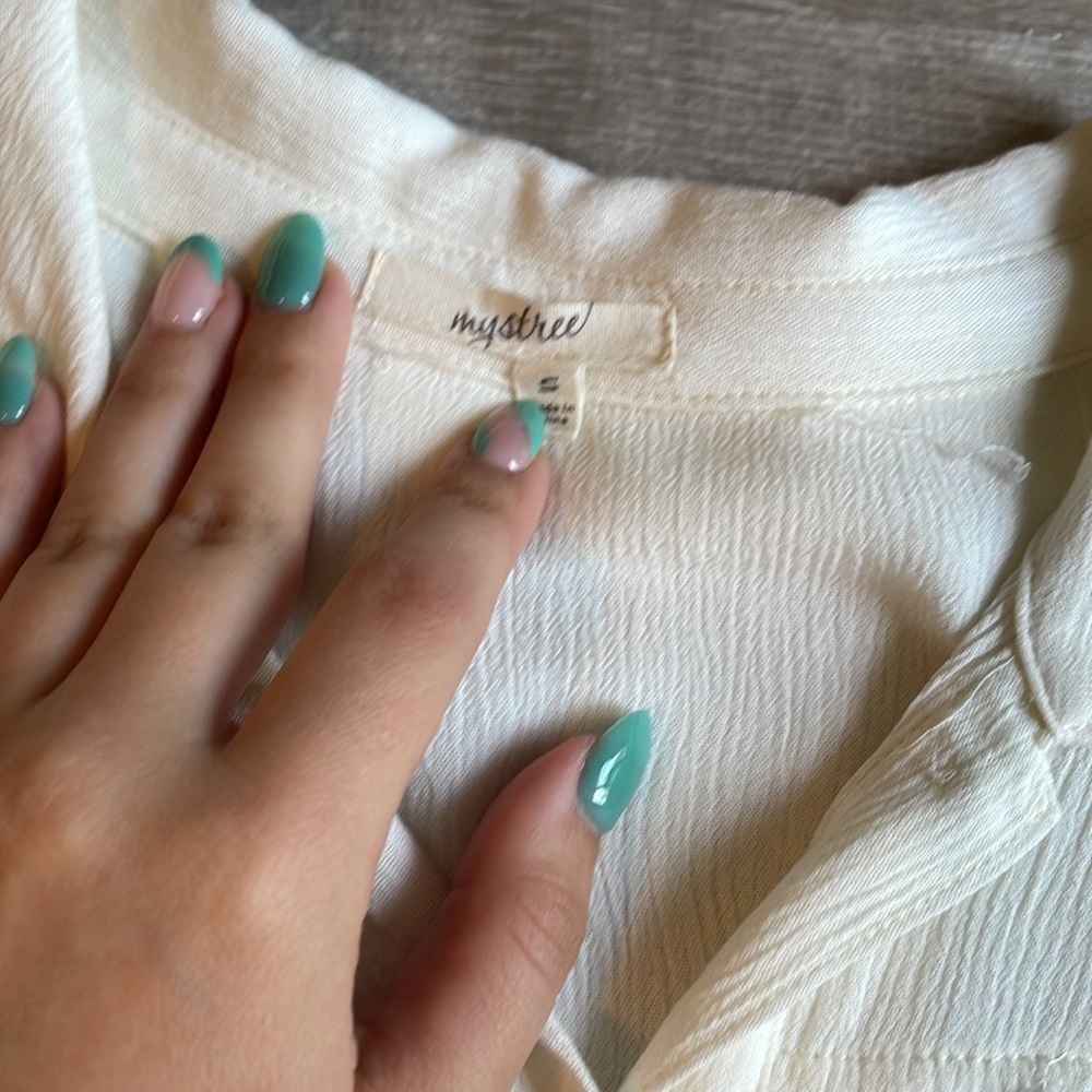 Lace Boho Button Down - image 4